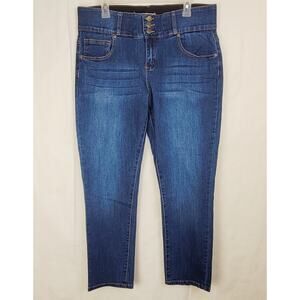 Charlie Paige high rise dark wash straight jeans Size large Classic Casual